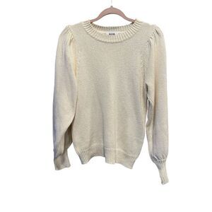 525 America Women's Ivory Puff Sleeve Pullover Sweater Size M